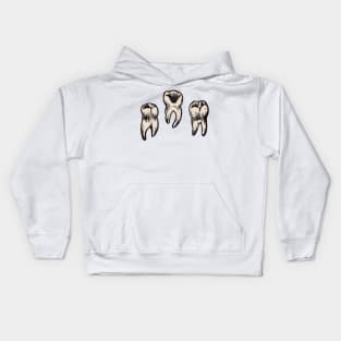 Relief Print of Human Teeth, Traditional Tattoo Teeth Kids Hoodie